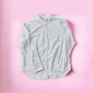 Everlane Women Button Down/Up Shirt Blue and White Striped Top Casual Minimalist
